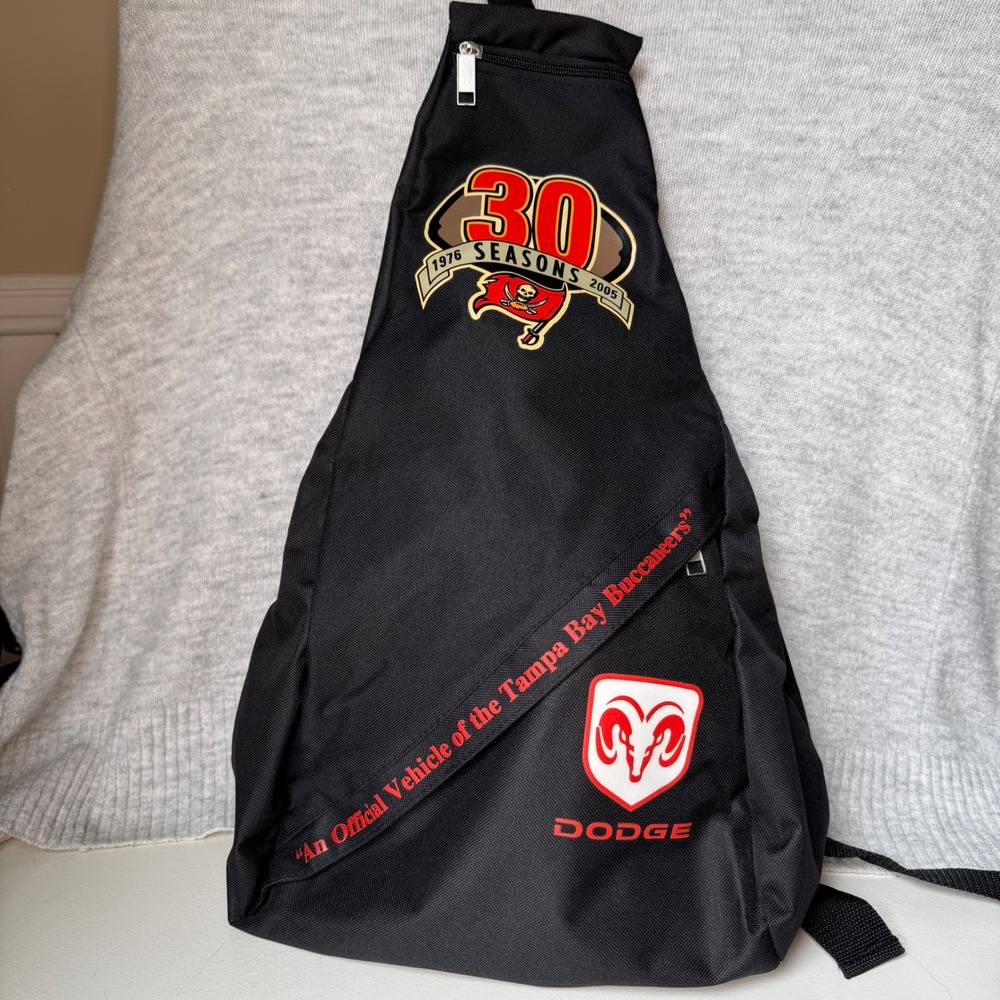 Tampa Bay Buccaneers 30 Seasons Dodge Sling Backpack Black Crossbody Bag 2005